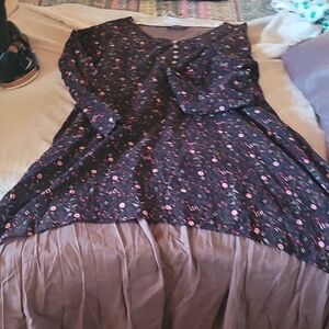 Floral Black and Pink Dress